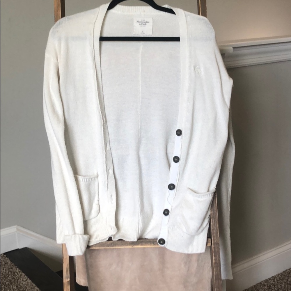 long sleeve white cardigan